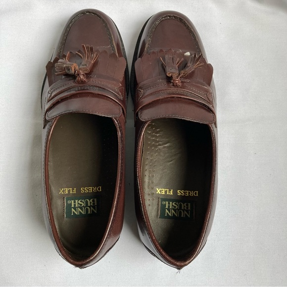 Nunn Bush Dress Flex Tassel Loafers Slip on Brown Leather - Picture 5 of 10